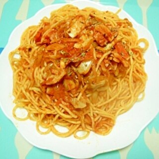 きのこのトマトスパゲッティ